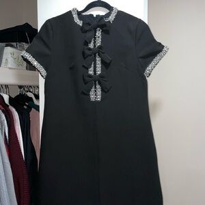 SHEIN Black Dress with Bow Accents